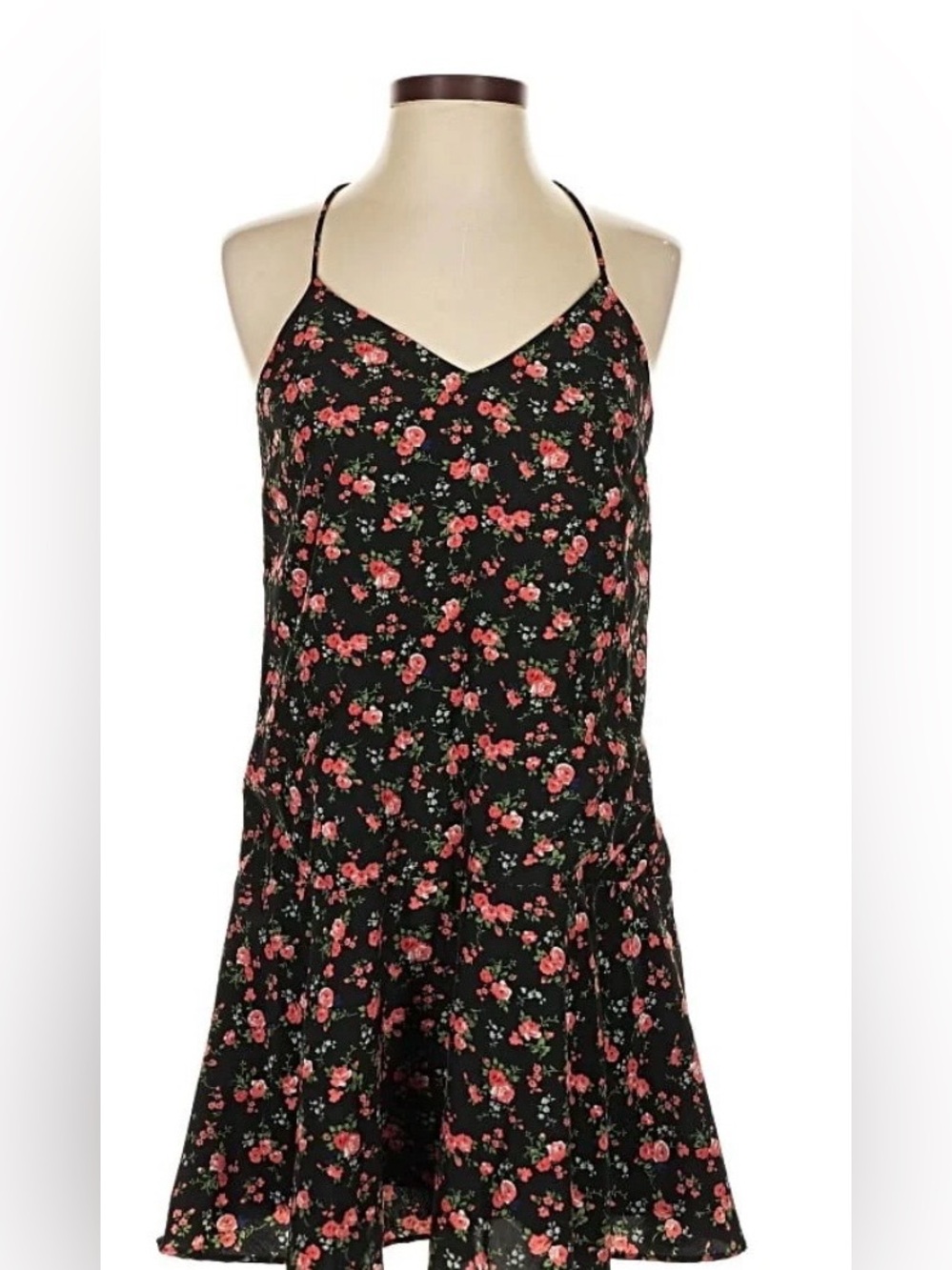 Express Black Ruffle Hem Floral Sundress / Size 12